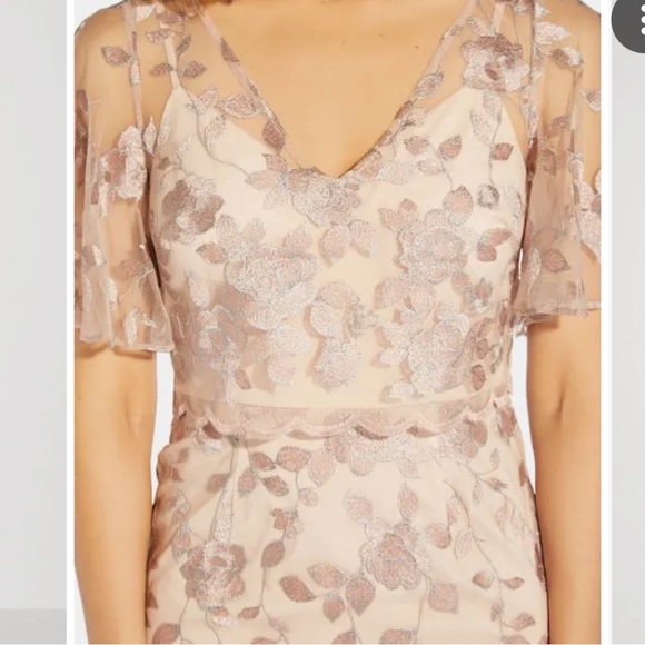 Adrianna Papell Embroidered Floral Mermaid Gown - Picture 5 of 13